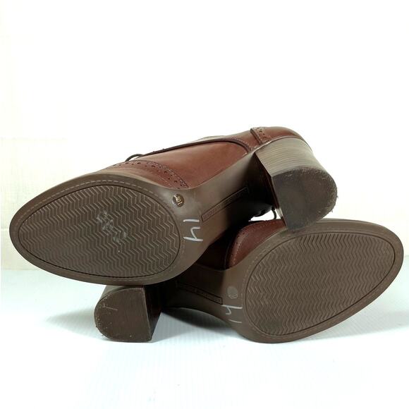 TOMMY HILFIGER Oxford Shoes Womens 10 Brown Leather Stacked Heel Brogue Academia - Picture 11 of 12